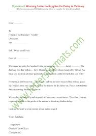 Hence they will follow the message. Complaint Letter Format To Vendor Supplier For Delay In Delivery