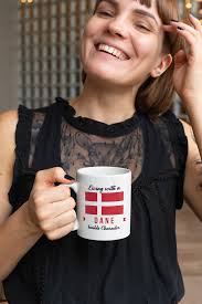 Living With Dane Builds Character. Denmark Souvenir Coffee & Tea Gift Mug