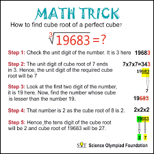 Generally the cube of a number denoted as, 3 is written a little up to the right of the numbers. Maths Shortcut Trick To Find A Cube Root Of A Perfect Cube Math Methods Math Tutorials Studying Math