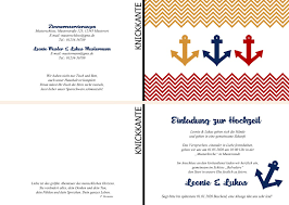 Wenn der tag der tage immer näher rückt und die zukünftigen eheleute vor aufregung und vorfreude ganz nervös zu werden beginnen, sind viele von ihnen froh, wenn sie die wichtigsten details rund um ihre hochzeit bereits erledigt haben. Maritime Einladungskarten Zur Hochzeit Anker Hochzeitseinladungen Und Hochzeitskarten