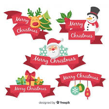 Coleccion Adorable De Cintas De Navidad Con Diseno Plano Vector Gratuito Cintas De Navidad Navidad Etiquetas Navidad