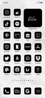 270 monochrome theme iphone app icons bundle pack! Ios 14 App Icons Black Minimal White Tropical Black City Etsy App Icon Black App App