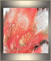 Large Watercolor Art Coral Print Salmon Color Decor Wall Etsy Abstract Painting Print Canvas Wall Art Coral Print