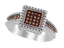 Brandy Diamond Chocolate Brown Silver And Rose Tone Princess Fine Design Ring 1 6 Ctw Thanks For Having Visi Chocolate Diamonds Fabulous Rings Ring Designs