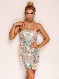 Shein Joyfunear Open Back Sequin Overlay Cami Dress Cami Dress Fashion Sequin Overlay