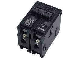 It has three slots, including a semicircular one for the ground pin, but the two other slots aren't vertical — they're horizontal. Double Pole Circuit Breakers