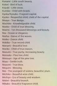 Japanese Girl Names Japanese Names And Meanings Japanese Words Names With Meaning