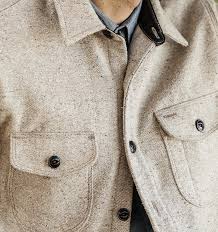 Discover men's wool coats and jackets at asos. Anvil Shirt Jacket Light Brown Neppy Yarn Dobby Franklin Mercer
