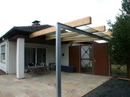 Vordach Aus Leimbindern Stahl Feuerverzinkt Und Vsg 16 Mm Pergola Beleuchtung Pergola Design Vordach