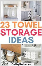 Pottery barn offers many solutions to help keep your bathroom towels organized and handy. 23 Inventive Towel Storage Ideas You Need Craftsy Hacks