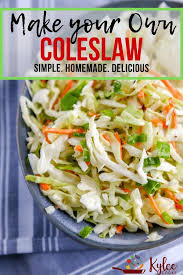 Basic Ingredients Make This Homemade Coleslaw Recipe A Cinch To Make With A Creamy Coleslaw Dressin Homemade Coleslaw Coleslaw Dressing Recipe Coleslaw Recipe
