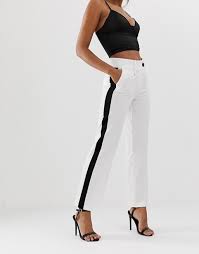Pour femme comme pour homme, ce pantalon bouffant à ceinture avec large élastique + bandeau smocké (15 cm larg. Morgan Pantalon Cigarette Avec Bande Sur Le Cote Ivoire Asos