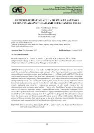 Syam & co, bandar baru bangi selangor. Pdf Antiproliferative Study Of Brucea Javanica Extracts Against Head And Neck Cancer Cells