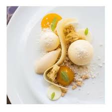 Passion Mousse White Chocolate Soil Mango Caviar With Vervain Yogurt Crispy Sponge Chocolate Jelly Turni Chocolate Soil Chocolate Garnishes White Desserts