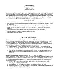 quality manager resume example it
