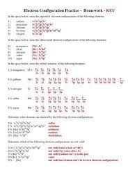 Write the unabbreviated electron configurations of the following elements everett community college tutoring center student support services program. Electron Configuration Worksheet Answers Exercise Configurations In Chemistry Worksheets Practice Road Trip Budget Math Papers For 5th Graders Length Grade 1 Weekly Sheet Subtraction With Regrouping 3rd Calamityjanetheshow