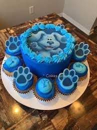 Blue petal ruffle ombre cake. Cakes Galore Blues Clues Cake And Cupcake Combo Facebook
