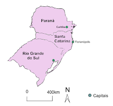 Mapa digital com previsão de chuva e neve em brasil. Regiao Sul Portal Embrapa