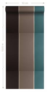 Teal blue and brown wallpaper. Wallpaper Stripes Teal And Brown Couture Colllections Origin Wallcoverings