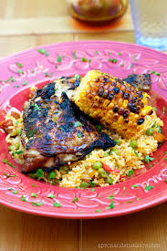 Honey Lime Ginger Chicken Thighs and Philippine Java Rice