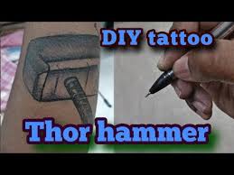 Used to live in carlisle. How To Draw Thor Hammer Tatto Using Pen Diy Tattoo Thor Hammer Youtube
