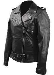 Women Black Brando Biker Motorcycle Genuine Real Leather Jacket With Button Snap Front Pocket 1 Stylish Jackets Real Leather Jacket Jackets