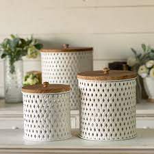 White tin box packaging container for tea or coffee isolated vector illustration. Set Of 3 White Canisters White Canisters Bathroom Canisters Yellow Kitchen Decor