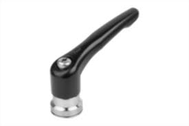 Clamping levers, die-cast zinc with internal thread and clamping force  intensifier, threaded insert stainless steel