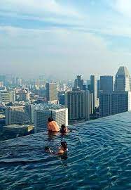 Marina Bay Sands In Singapore Swimming Pool On The Roof Sky Pool Infinity Pool Cool Pools