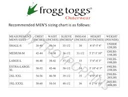 Frogg Toggs Sizing Charts X Tremedist Com X Treme