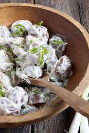 What are the types of potato salad? Sour Cream And Green Onion Red Potato Salad Seasons And Suppers