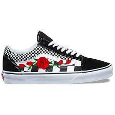 Custom Embroidered Vans Custom Sneakers Floral Sneakers Womens 94 Liked On Polyvore Featuring Shoes Sneakers Rose Vans Red Sneakers Floral Sneakers