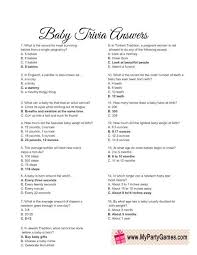 Here are our tips to plan the best party. Free Printable Baby Trivia Game Answer Sheet Boy Baby Shower Games Baby Facts Disney Baby Shower
