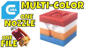 Multi Color 3d Print In Cura 3 On Ender 3 3d Printing Multi Color 3d Printer