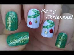 Easy christmas nail art ideas to make your manicure stand out this season with geometric designs, fresh french manis, red and green nail nail art, and more. Christmas Nails Tutorial Diy Holiday Nail Art In Green Gold Pure Blue Youtube
