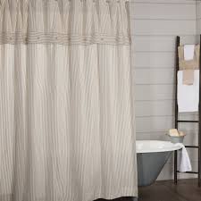 Farmhouse Ticking Taupe Shower Curtain Piper Classics Striped Shower Curtains Curtains Farmhouse Shower Curtain