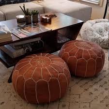 Our coffee table stools and square footstools are very strong and are made using stong wood, which is glued, screwed and built to last. Handmade Ottoman Footstools X2 Genuine Leather Moroccan Poufs Pouffes Chairs Ottomans Home Living Kromasol Com