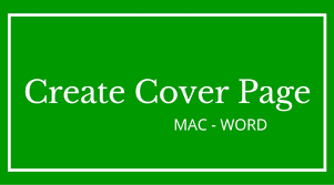 This allows people to view the document on a number of devices and by. How To Insert And Save Cover Page In Microsoft Word On Mac