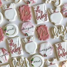Cowtown Cookie Co On Instagram The Name Margot Means Pearl Pearls Have Been Admired As One Of The World In 2020 Baby Shower Cookies Baby Cookies Cookie Decorating