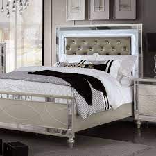 Bed + 2 nightstands + dresser + mirror. Manar Queen Size Bed Cm7891 Furniture Of America Modern Beds In 2021 White Bed Frame Mirrored Bedroom Furniture Bedroom Set