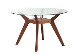 Building a scandinavian modern round table or is it mid century modern | woodworking. Gray Nurse Paxton Mid Century Modern Nutmeg Glass Dining Table Best Buy Furniture And Mattress