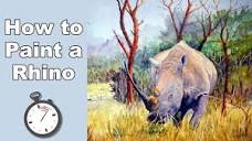 How to Paint a Rhino in Watercolor Time Lapse - YouTube