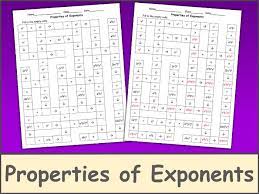 To divide when two bases are the same, write the base and subtract the exponents. Exponent Properties Positive Exponents Only Crossword Puzzle Teaching Resources