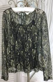 Black And Gold Shirt Women S New L Large Black Gold Lace Adiva Formal Top Blouse Shirt 68 Fashion Clothing Shoes Accessories Womenscl Lace Top Shirt Womens Black Lace Top Formal Tops