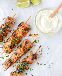 Chili Garlic Chicken Skewers With Yogurt Sauce Recipe Food Cooking Recipes Chicken Skewers