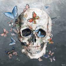 Maybe you would like to learn more about one of these? Handmade Tinted Happy Butterfly Skull Print On Wrapped Canvas