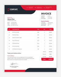Modern Red And Black Corporate Professional Business Invoice Template In 2020 Invoice Template Invoice Design Quote Template Design