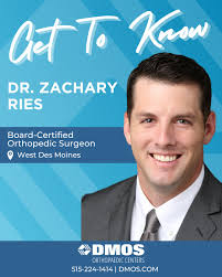 Get to know Dr. Zachary Ries! Dr. Ries completed his orthopedic residency  at the University of Iowa and went