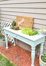 Diy Raised Garden Bed From An Old Sofa Table Refresh Living Diy Raised Garden Raised Garden Beds Raised Garden Beds Diy