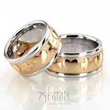 Hh Hc100258 14k Gold Cross Heart Christian Wedding Ring Set Christian Wedding Rings Wedding Ring Sets Wedding Rings